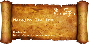 Matejko Szelina névjegykártya